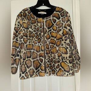 Peter Nygard Animal Print Blazer - Brown and Black